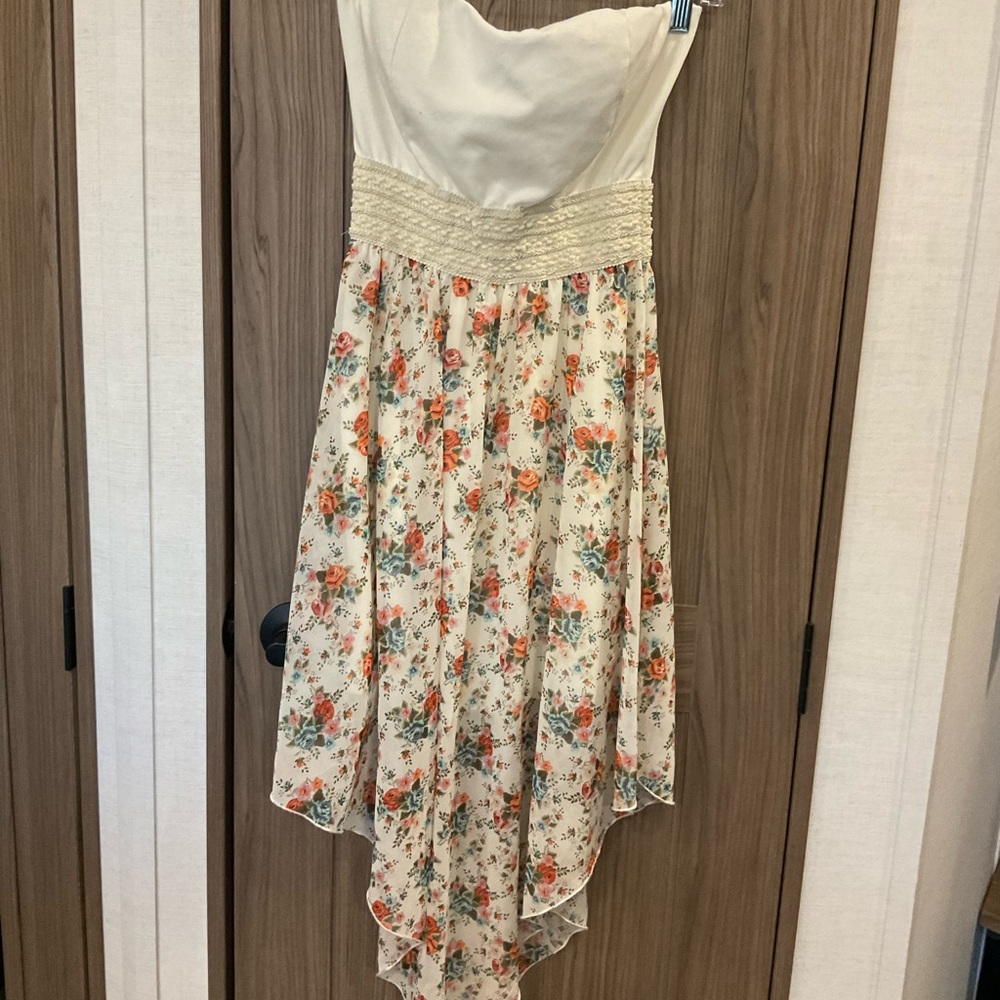 Wild Daisy Womens Strapless Dress W/ Floral Print Bottom Size M